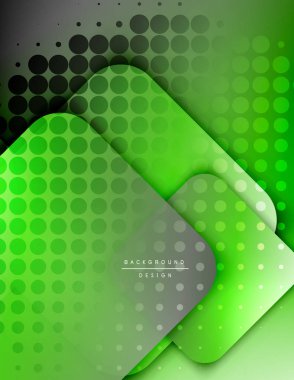 Yuvarlak kareler geometrik soyut arkaplan bileşimini şekillendirir. Üç boyutlu gölge efektleri ve sıvı eğimleri. Modern çakışma biçimleri.