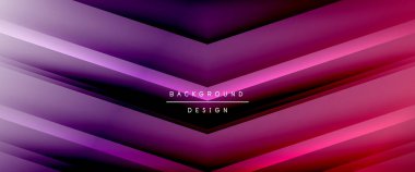 Ok çizgileri, gölgeli dijital şablon ve gradyan arka planda ışıklar. Dinamik düz çizgiler etkisi ile basit akışkan renk gradyan soyut arkaplan