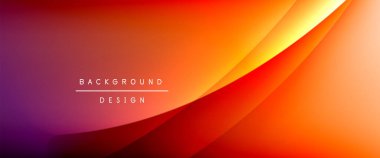 Gölgeli sıvı çizgiler ve eğimli arkaplanda ışık salla. Dinamik düz gölge çizgisi etkisi olan basit akışkan renk gradyanı soyut arkaplan