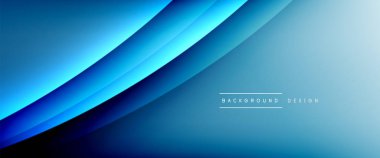 Gölgeli sıvı çizgiler ve eğimli arkaplanda ışık salla. Dinamik düz gölge çizgisi etkisi olan basit akışkan renk gradyanı soyut arkaplan