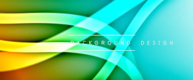 Dinamik akışkan renk gradyan soyut arkaplan ve akıcı dalga çizgileri. Vektör İllüstrasyonu