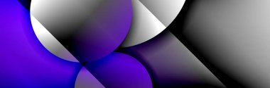 Dinamik trend geometrik soyut arka plan. Çemberler, yuvarlak şekiller üç boyutlu gölge efektleri ve sıvı eğimleri. Modern üst üste bindirme biçimleri
