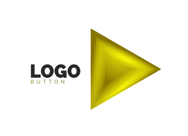 Modèle de logo géométrique icône triangle. Conception géométrique minimale, symbole gras géométrique 3d en style relief avec effet d'étapes de mélange de couleurs. Illustration vectorielle pour bouton, bannière, fond — Image vectorielle