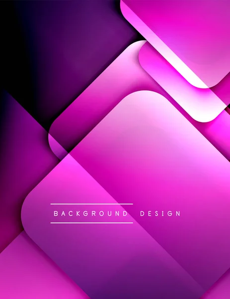 Rounded squares shapes composition geometric abstract background. 3D shadow effects and fluid gradients. Modern overlapping forms. — Stock Vector