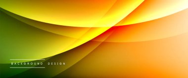 Gölgeli sıvı çizgiler ve eğimli arkaplanda ışık salla. Dinamik düz gölge çizgisi etkisi olan basit akışkan renk gradyanı soyut arkaplan