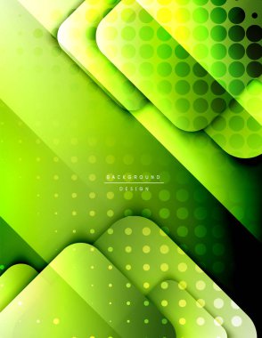 Yuvarlak kareler geometrik soyut arkaplan bileşimini şekillendirir. Üç boyutlu gölge efektleri ve sıvı eğimleri. Modern çakışma biçimleri.