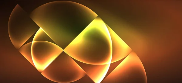 Techno brilhante vidro geométrico formas vetor fundo, modelo escuro futurista com efeitos de luz de néon e formas simples — Vetor de Stock