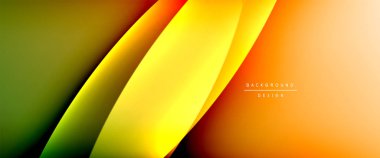 Gölgeli sıvı çizgiler ve eğimli arkaplanda ışık salla. Dinamik düz gölge çizgisi etkisi olan basit akışkan renk gradyanı soyut arkaplan