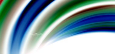 Beyaz, sıvı sıvı renk dalgalarında ipeksi çizgiler. Vector Illustrations for Duvar Kağıdı, Banner, Arkaplan, Kart, Kitap, İllüstrasyon, iniş sayfası, kapak, pankart, poster, afiş, el ilanı, tasarım