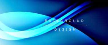 Dinamik akışkan renk gradyan soyut arkaplan ve akıcı dalga çizgileri. Vektör İllüstrasyonu