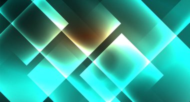 Parlak neon tasarım kare şekil soyut arka plan. Retro vektör soyut tasarım afiş şablonu