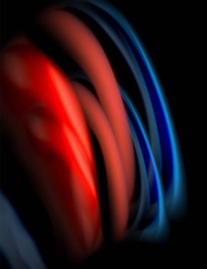 Siyah, sıvı sıvı renk dalgalarında ipeksi çizgiler. Vektör İllüstrasyonu