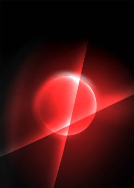 Parlak neon ışık hareket dalgaları ile karanlık alan. Soyut konsept grafik elemanı. Vektör Neon arka plan. Teknoloji arka planı