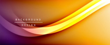 Dinamik akışkan renk gradyan soyut arkaplan ve akıcı dalga çizgileri. Vektör İllüstrasyonu