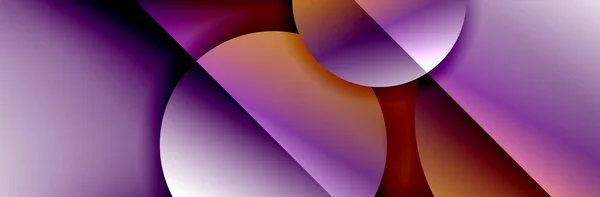 Dinâmica moderna geométrica fundo abstrato. Círculos, formas redondas 3d efeitos de sombra e gradientes de fluido. Moderna sobreposição de formas redondas — Vetor de Stock