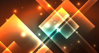 Işık arka plan hipster tarzıNeon geometrik soyut arka plan. Uzay retro tasarım. Renk geometrik desen. Kare şekil soyut arka plan.