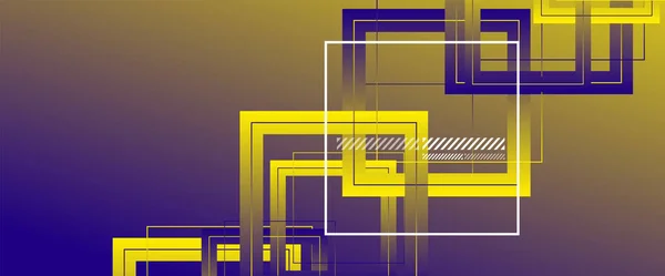 Streszczenie tła o prostych kwadratowych lub prostokątnych kształtach geometrycznych. Szablon geometryczny z gradientami płynu. Projektowanie linii, koncepcja technologii. Ilustracja wektor tapety, Tło baner — Wektor stockowy