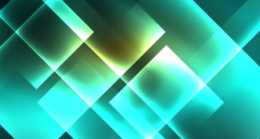 Parlak neon tasarım kare şekil soyut arka plan. Retro vektör soyut tasarım afiş şablonu