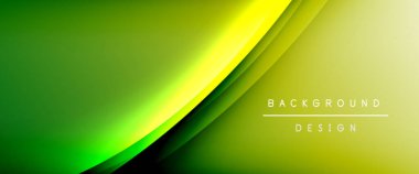 Gölgeli sıvı çizgiler ve eğimli arkaplanda ışık salla. Dinamik düz gölge çizgisi etkisi olan basit akışkan renk gradyanı soyut arkaplan