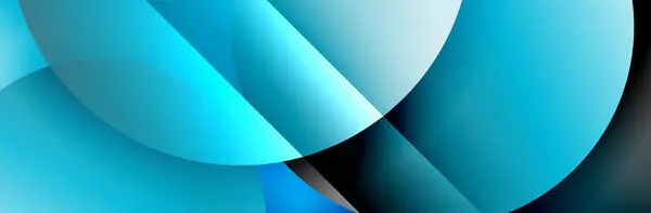 Fondo abstracto geométrico dinámico de moda. Círculos, formas redondas efectos de sombra 3d y gradientes fluidos. Formas redondas superpuestas modernas — Vector de stock