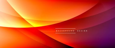 Gölgeli sıvı çizgiler ve eğimli arkaplanda ışık salla. Dinamik düz gölge çizgisi etkisi olan basit akışkan renk gradyanı soyut arkaplan