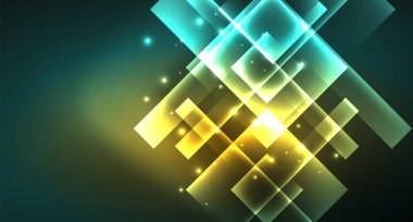 Işık arka plan hipster tarzıNeon geometrik soyut arka plan. Uzay retro tasarım. Renk geometrik desen. Kare şekil soyut arka plan.