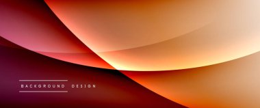 Gölgeli sıvı çizgiler ve eğimli arkaplanda ışık salla. Dinamik düz gölge çizgisi etkisi olan basit akışkan renk gradyanı soyut arkaplan