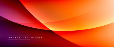 Gölgeli sıvı çizgiler ve eğimli arkaplanda ışık salla. Dinamik düz gölge çizgisi etkisi olan basit akışkan renk gradyanı soyut arkaplan