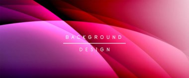 Gölgeli sıvı çizgiler ve eğimli arkaplanda ışık salla. Dinamik düz gölge çizgisi etkisi olan basit akışkan renk gradyanı soyut arkaplan