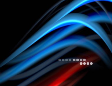 Siyah, sıvı sıvı renk dalgalarında ipeksi çizgiler. Vektör İllüstrasyonu