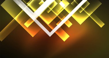 Parlak neon tasarım kare şekil soyut arka plan. Retro vektör soyut tasarım afiş şablonu