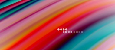 Dalga çizgileri soyut arkaplan, gökkuşağı tarzı renklerle düz ipek tasarım. Sıvı sıvı renk dalgaları. Vektör İllüstrasyonu