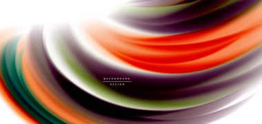 Beyaz, sıvı sıvı renk dalgalarında ipeksi çizgiler. Vector Illustrations for Duvar Kağıdı, Banner, Arkaplan, Kart, Kitap, İllüstrasyon, iniş sayfası, kapak, pankart, poster, afiş, el ilanı, tasarım