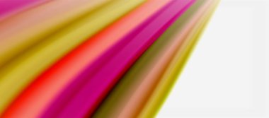 Dalga çizgileri soyut arkaplan, gökkuşağı tarzı renklerle düz ipek tasarım. Sıvı sıvı renk dalgaları. Vektör İllüstrasyonu