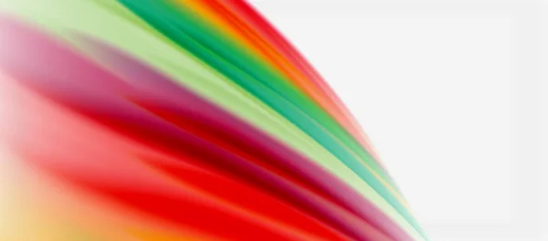 波浪线条抽象背景,丝质光滑设计,色彩彩虹风格. 液体流色波。 病媒图解 — 图库矢量图片