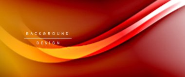 Dinamik akışkan renk gradyan soyut arkaplan ve akıcı dalga çizgileri. Vektör İllüstrasyonu