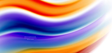 Beyaz, sıvı sıvı renk dalgalarında ipeksi çizgiler. Vector Illustrations for Duvar Kağıdı, Banner, Arkaplan, Kart, Kitap, İllüstrasyon, iniş sayfası, kapak, pankart, poster, afiş, el ilanı, tasarım