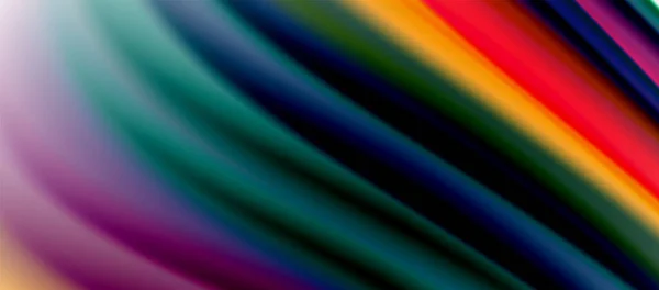 Linhas de onda fundo abstrato, design de seda lisa com cores de estilo arco-íris. Ondas de fluidos líquidos. Ilustração vetorial — Vetor de Stock