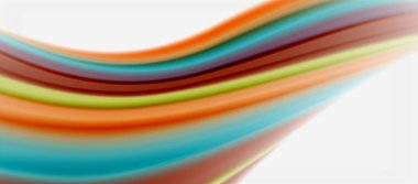 Dalga çizgileri soyut arkaplan, gökkuşağı tarzı renklerle düz ipek tasarım. Sıvı sıvı renk dalgaları. Vektör İllüstrasyonu