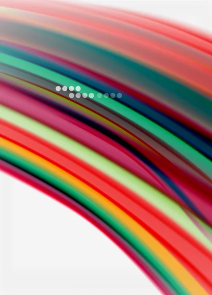 Vlnové linie abstraktní pozadí, hladký hedvábný design s duhovými barvami. Tekuté tekuté barevné vlny. Vektorová ilustrace — Stockový vektor