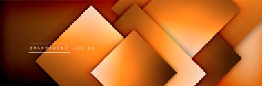 Kare şekiller geometrik soyut arkaplan. Üç boyutlu gölge efektleri ve sıvı eğimleri. Modern çakışma biçimleri