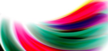 Beyaz, sıvı sıvı renk dalgalarında ipeksi çizgiler. Vector Illustrations for Duvar Kağıdı, Banner, Arkaplan, Kart, Kitap, İllüstrasyon, iniş sayfası, kapak, pankart, poster, afiş, el ilanı, tasarım