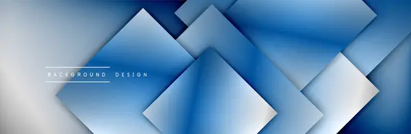 Formes carrées composition géométrique fond abstrait. Effets d'ombre 3D et gradients fluides. Formulaires modernes se chevauchant — Image vectorielle