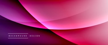 Gölgeli sıvı çizgiler ve eğimli arkaplanda ışık salla. Dinamik düz gölge çizgisi etkisi olan basit akışkan renk gradyanı soyut arkaplan