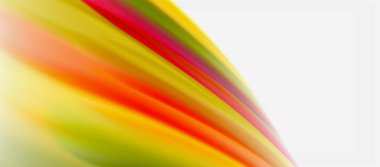 Dalga çizgileri soyut arkaplan, gökkuşağı tarzı renklerle düz ipek tasarım. Sıvı sıvı renk dalgaları. Vektör İllüstrasyonu