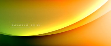 Gölgeli sıvı çizgiler ve eğimli arkaplanda ışık salla. Dinamik düz gölge çizgisi etkisi olan basit akışkan renk gradyanı soyut arkaplan