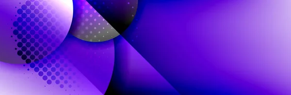 Fondo abstracto geométrico dinámico de moda. Círculos, formas redondas efectos de sombra 3d y gradientes fluidos. Formas redondas superpuestas modernas — Vector de stock