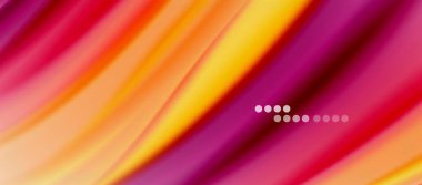 Dalga çizgileri soyut arkaplan, gökkuşağı tarzı renklerle düz ipek tasarım. Sıvı sıvı renk dalgaları. Vektör İllüstrasyonu