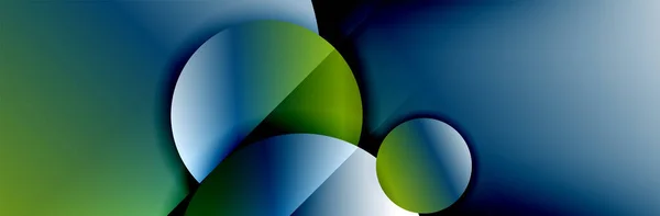 动态趋势几何抽象背景. 圆形，圆形，3D阴影效果和流体梯度。 现代重叠的轮回形式 — 图库矢量图片