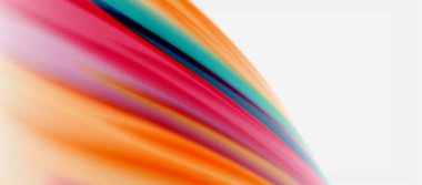 Dalga çizgileri soyut arkaplan, gökkuşağı tarzı renklerle düz ipek tasarım. Sıvı sıvı renk dalgaları. Vektör İllüstrasyonu